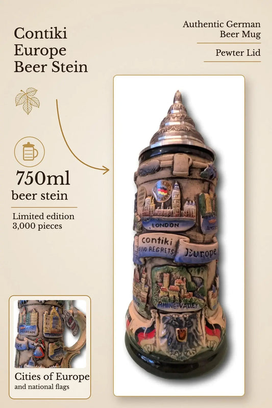 Contiki Europe 750ml beer mug – hero