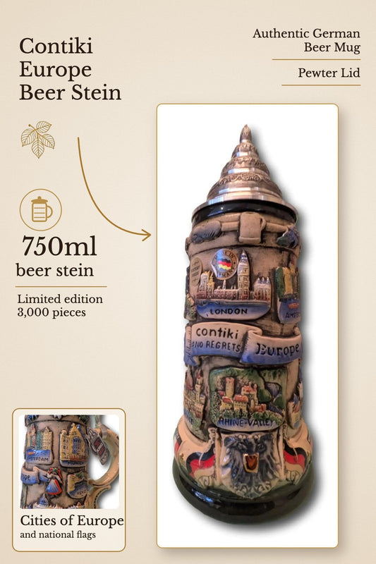Contiki Europe 750ml beer mug – hero