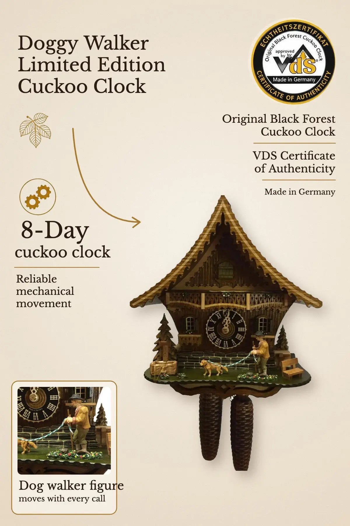Doggy Walker limited edition 8-day cuckoo clock – hero