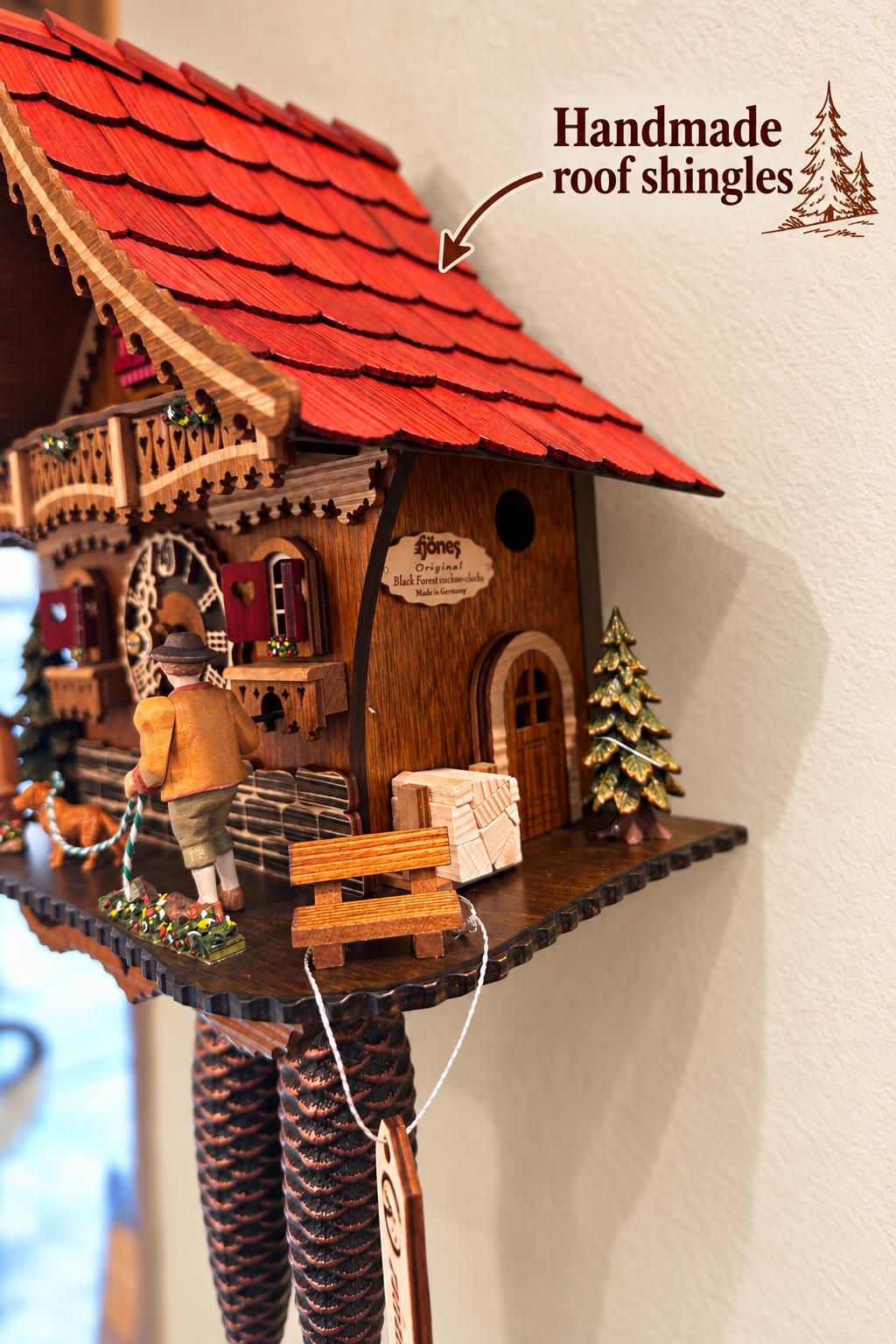 Doggy walker limited edition red roof 8 day cuckoo clock without music Montag Steins & Clocks