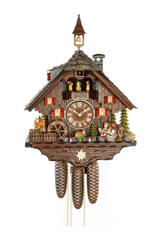 Edelweiss alm gray roof 8 day cuckoo clock with music Hekas