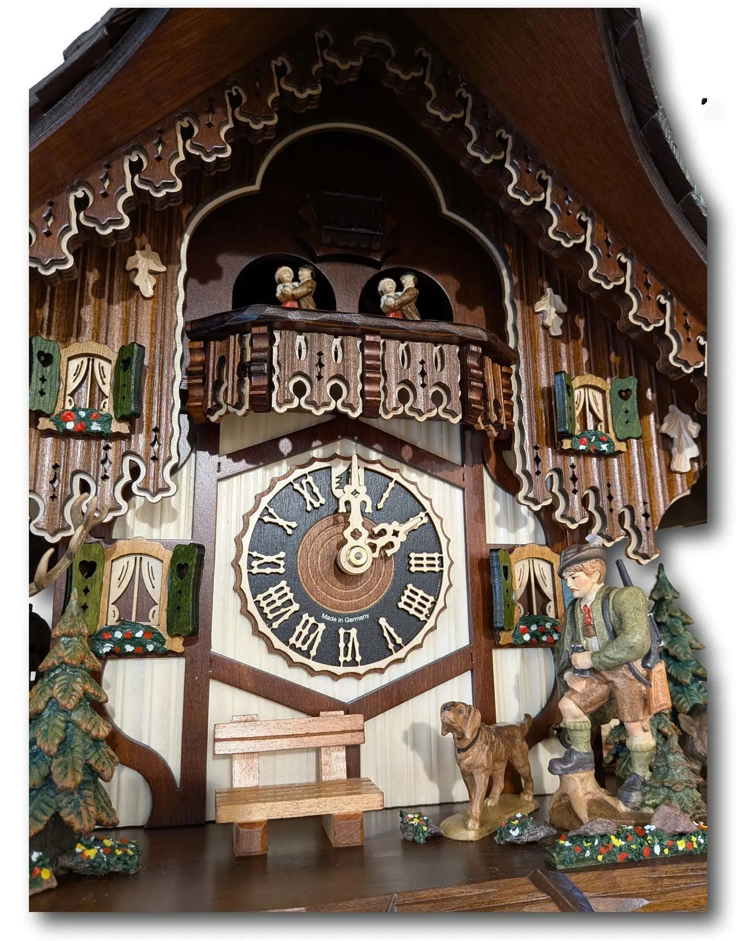 Exclusive Black Forest Hunter Chalet Cuckoo Clock