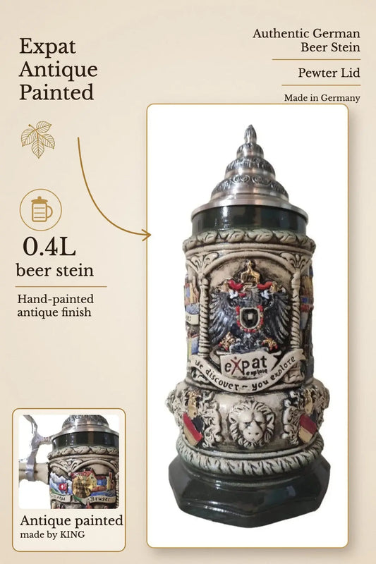 Expat Antique Painted 0.4L beer mug – hero