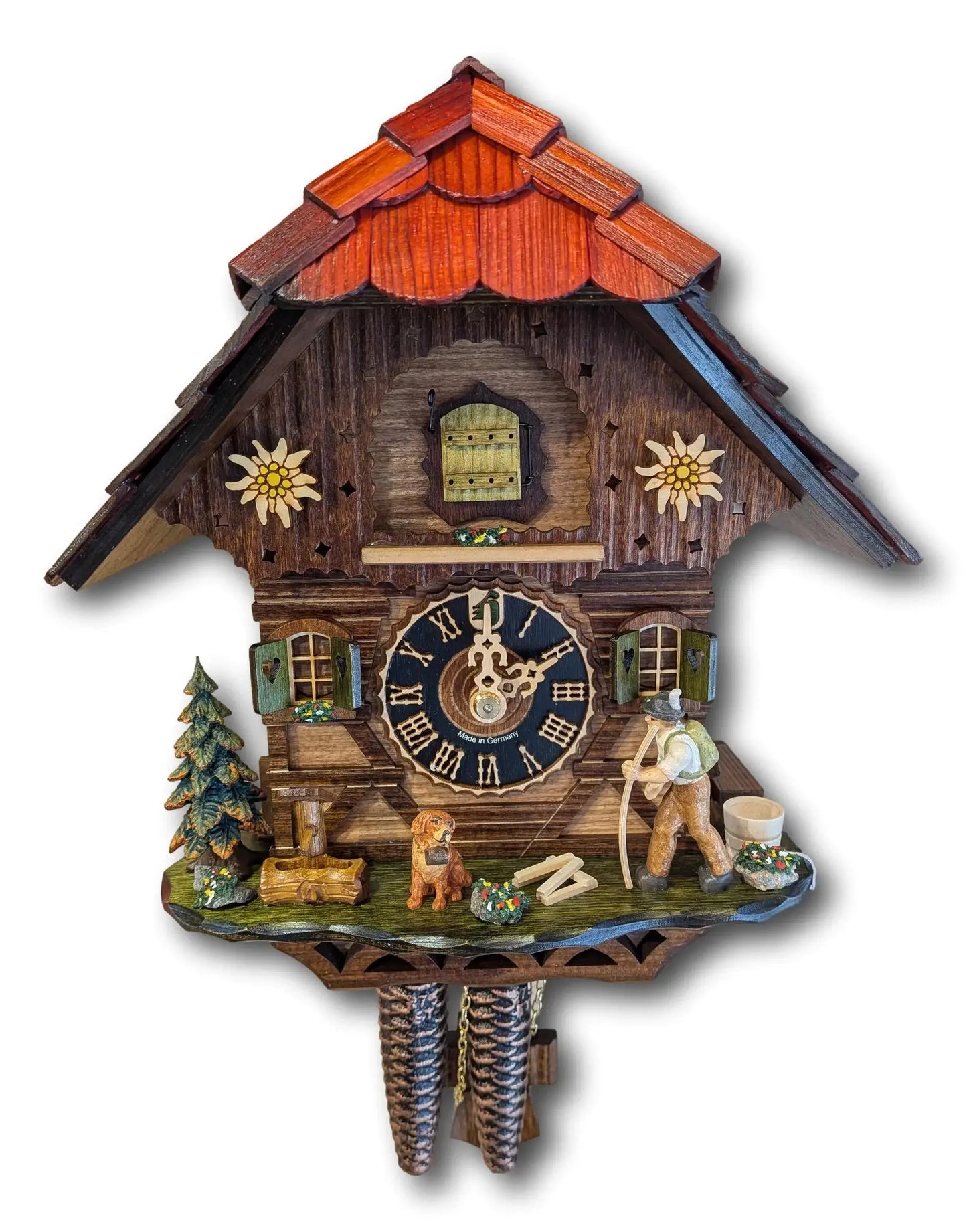Hiker with dog - one day cuckoo clock Hoenes