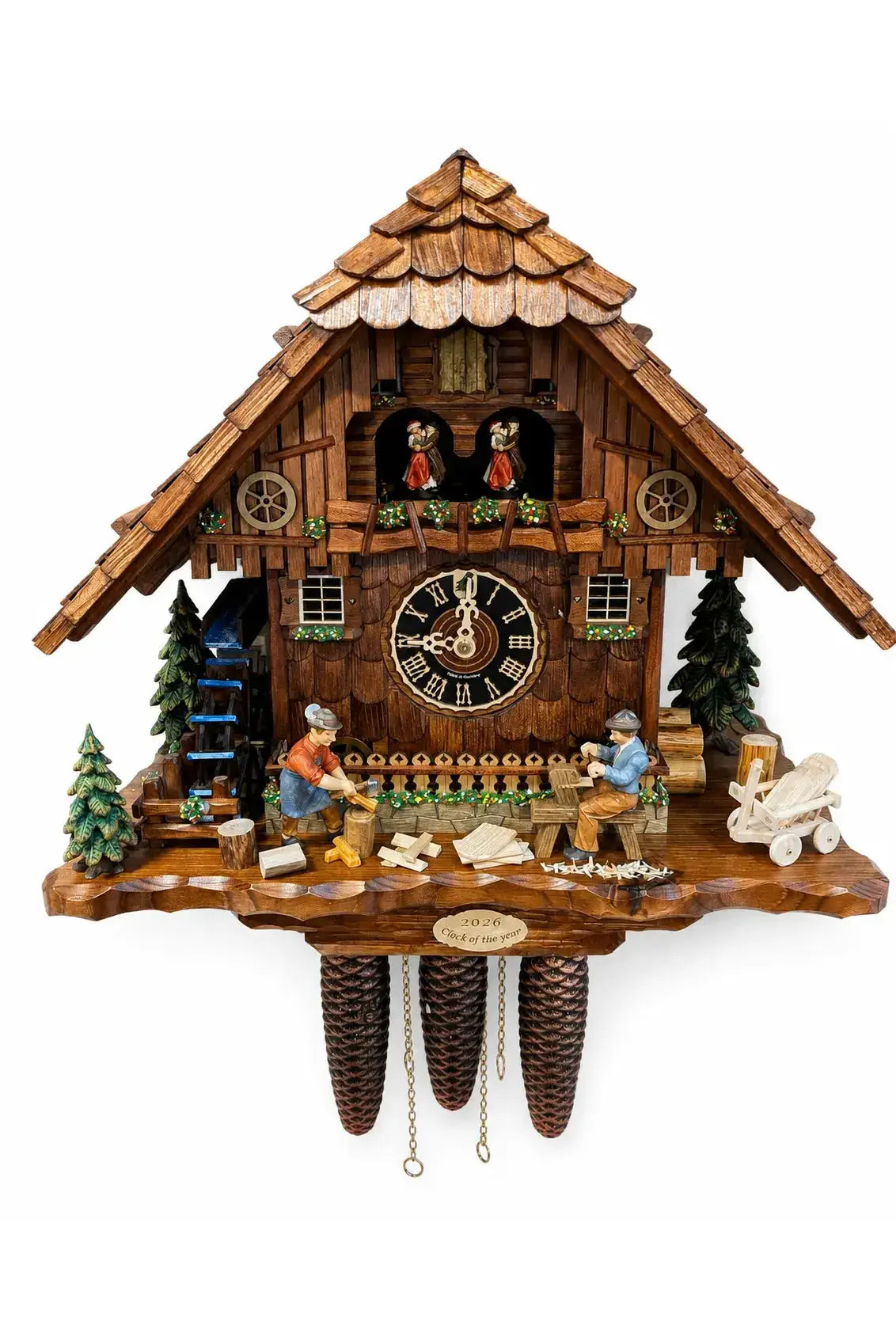Hoenes Clock of the Year 2026 – 8 Day Musical Cuckoo Clock – Handmade in Germany – Solid Wood Figures Hoenes