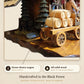 Hand-carved horse-drawn wagon | Montag Steins & Clocks