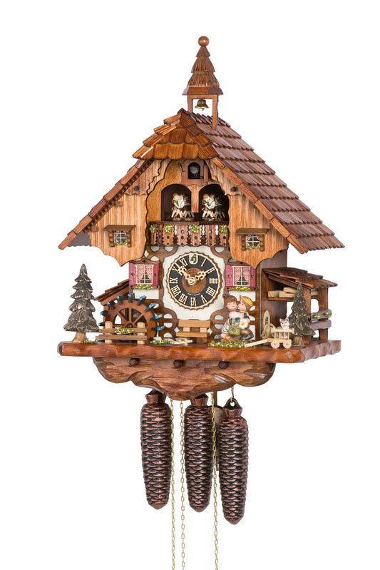 Kissing couple 8 day cuckoo clock with music Hoenes