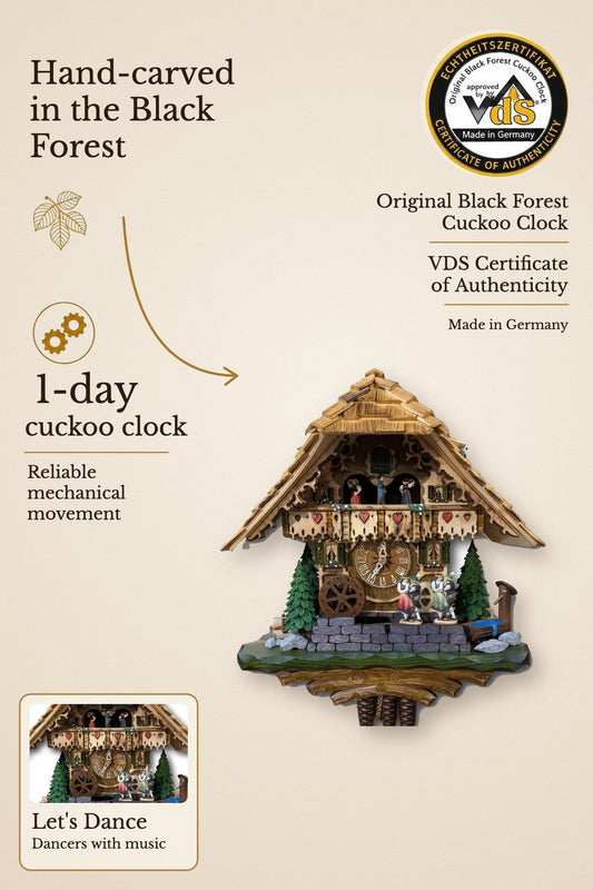 Let's Dance 1-day cuckoo clock with music – VDS certified | Montag Steins & Clocks