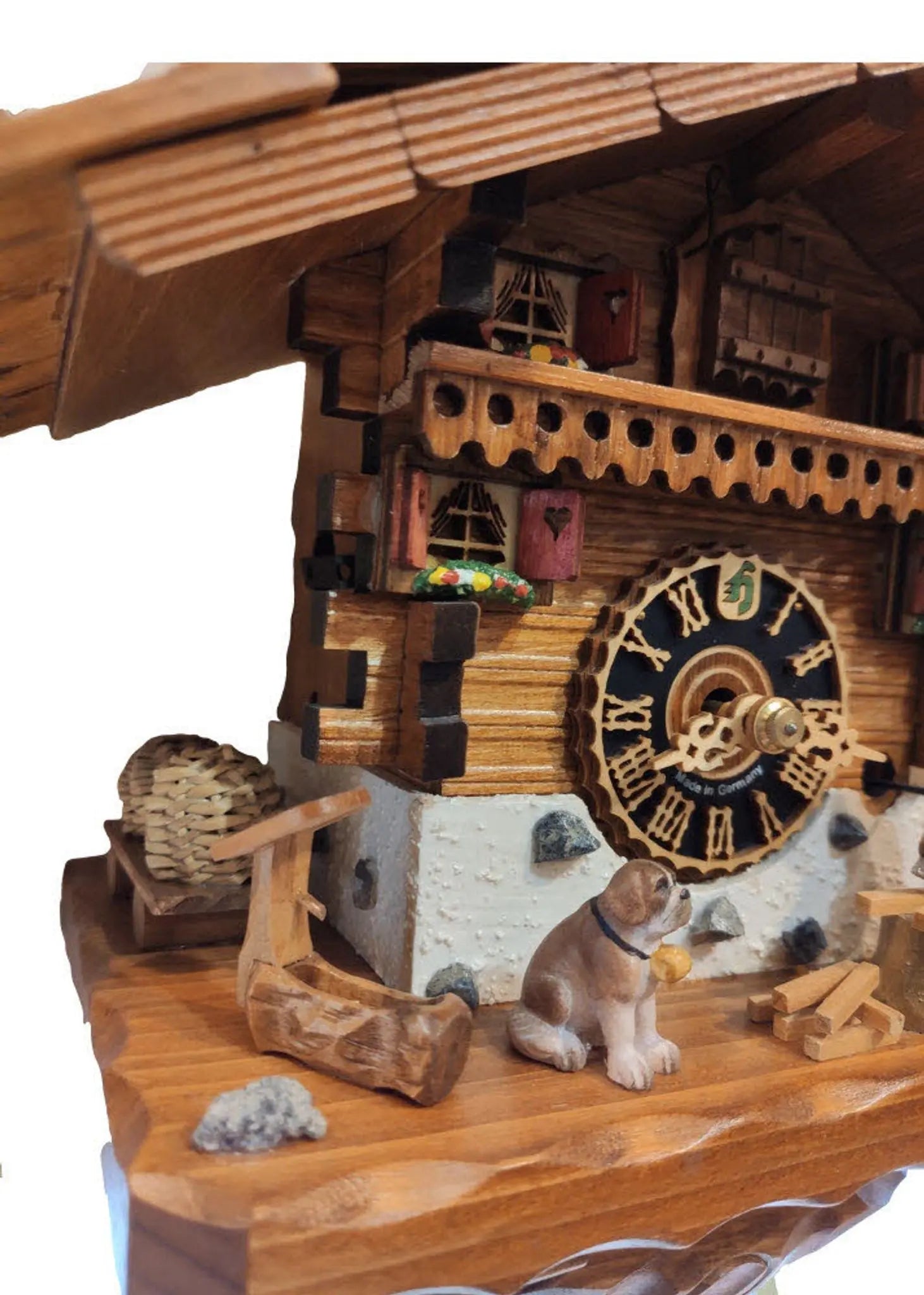 Lumberjack with dog 1 day cuckoo clock - Montag Steins & Clocks