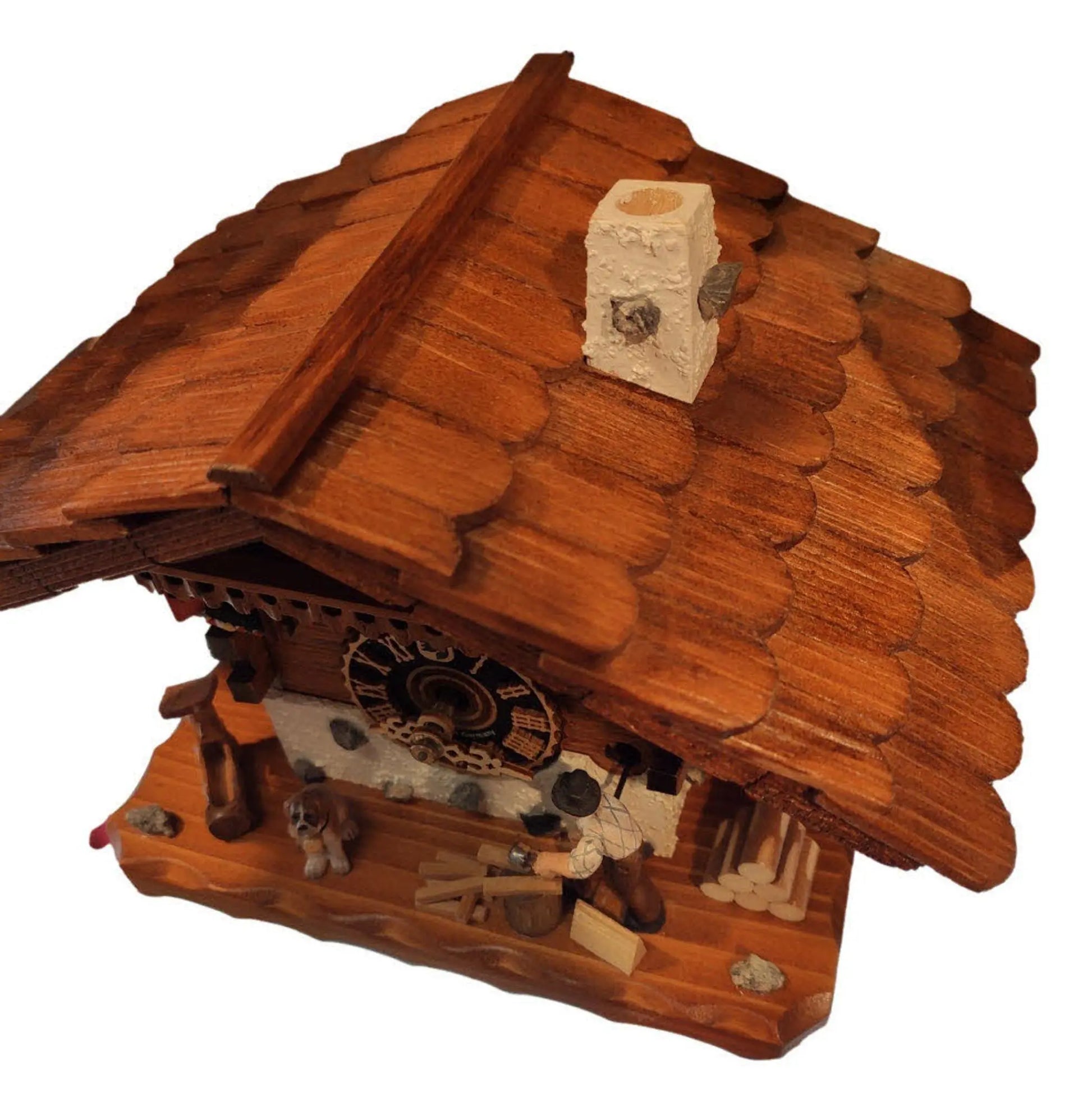 Lumberjack with dog 1 day cuckoo clock - Montag Steins & Clocks