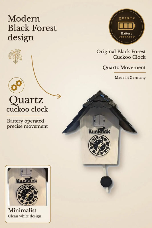 Modern Black Forest quartz cuckoo clock minimalist design | Montag Steins & Clocks