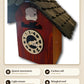 Red and black cuckoo clock – quartz, light sensor | Montag Steins & Clocks