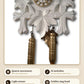 White and gold cuckoo clock – 12 melodies, light sensor | Montag Steins & Clocks
