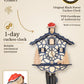 Modern chalet blue cuckoo clock, 1 day – Anton Schneider, made in the Black Forest | Montag Steins & Clocks