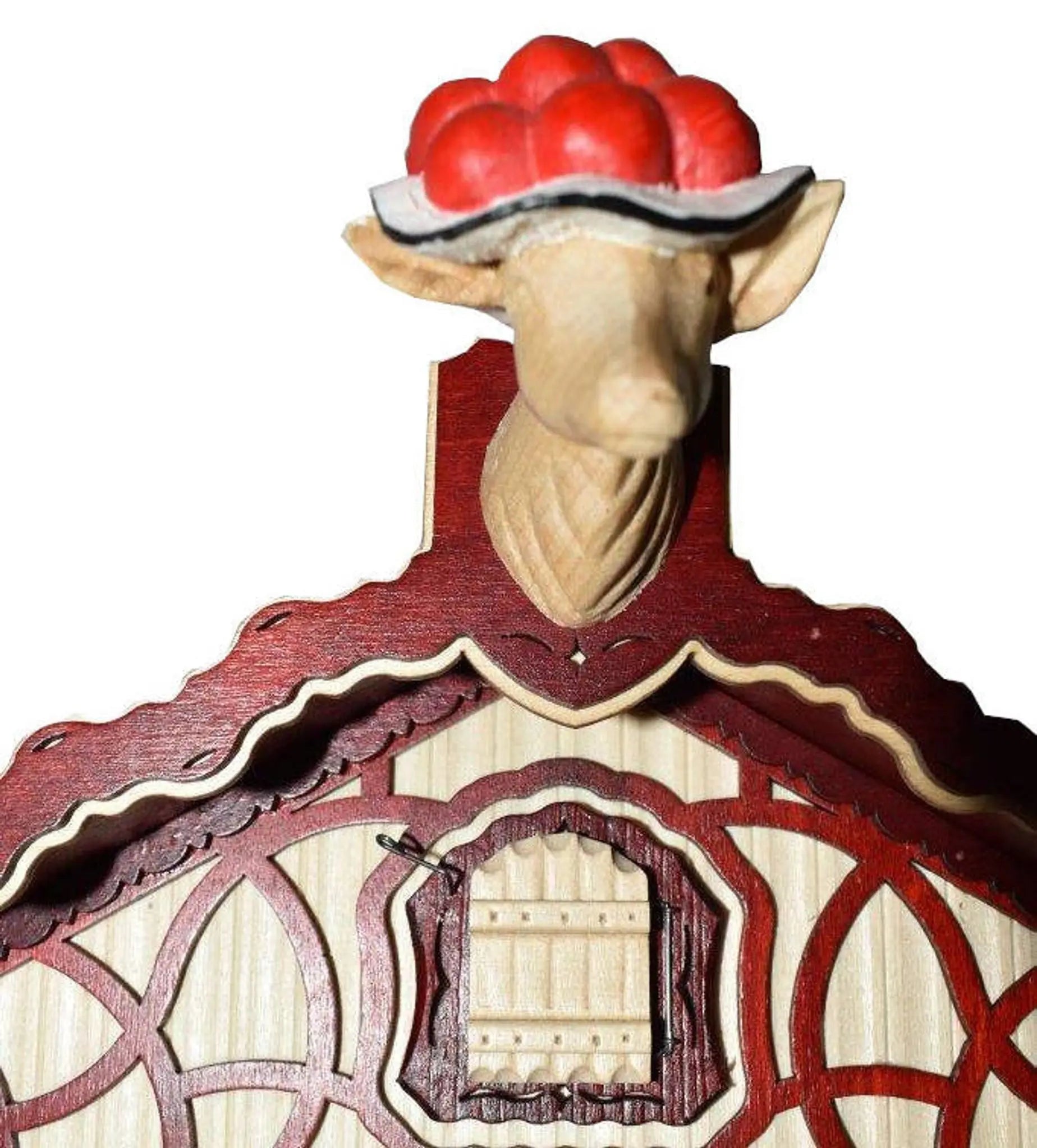Modern cuckoo clock chalet red Anton Schneider