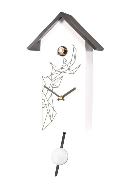 Modern quartz clock deer/white with music Engstler