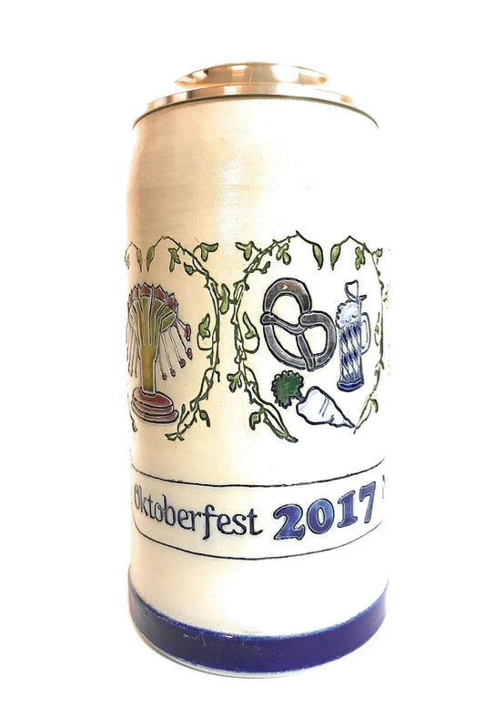 Oktoberfest 2017 salt glazed 1 liter beer mug Montag Steins & Clocks