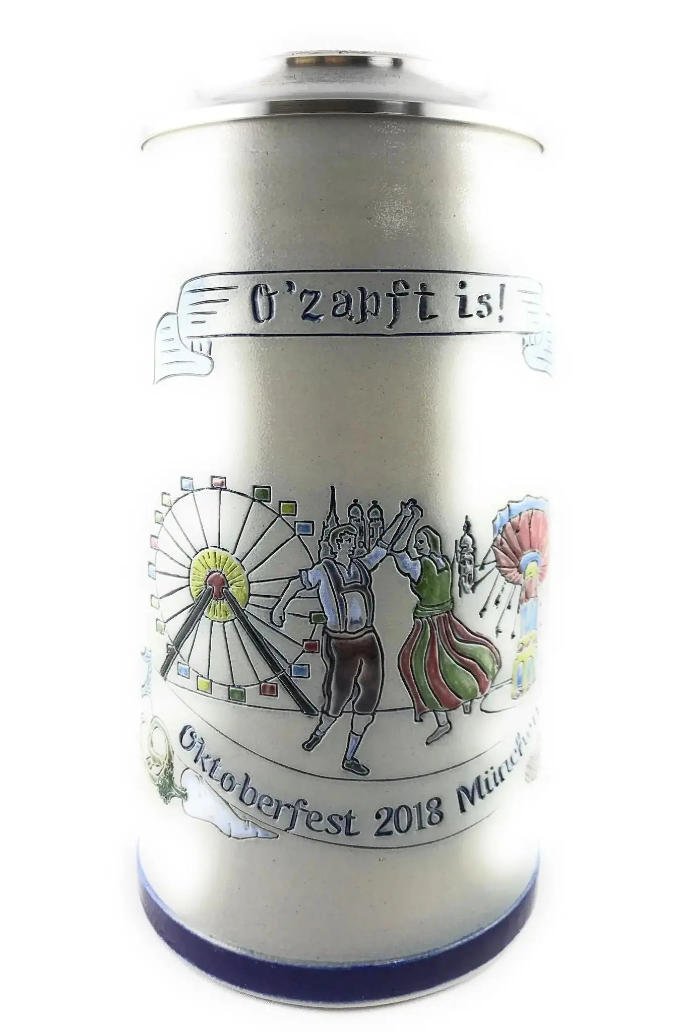 Oktoberfest 2018 salt-glazed 1 liter beer mug Montag Steins & Clocks