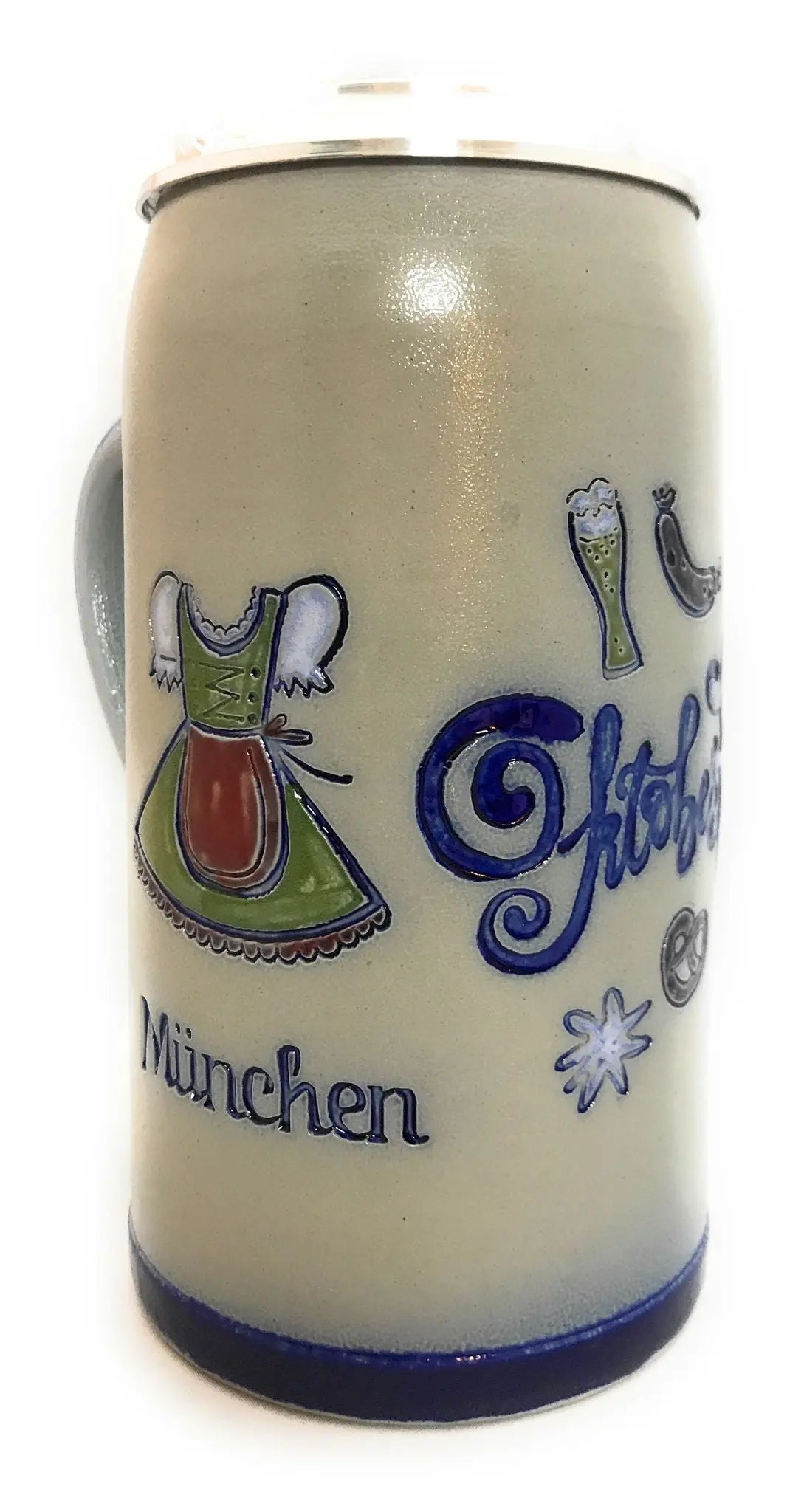 Oktoberfest 2019 salt-glazed 1 liter beer mug Montag Steins & Clocks
