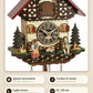 Black Forest house quartz clock – light sensor, 19 × 22 cm | Montag Steins & Clocks