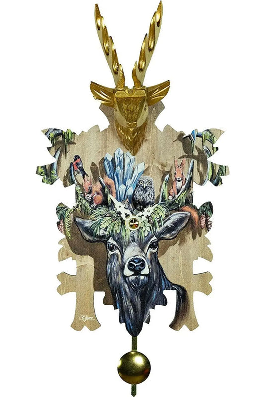 Quartz clock deer with music Trenkle