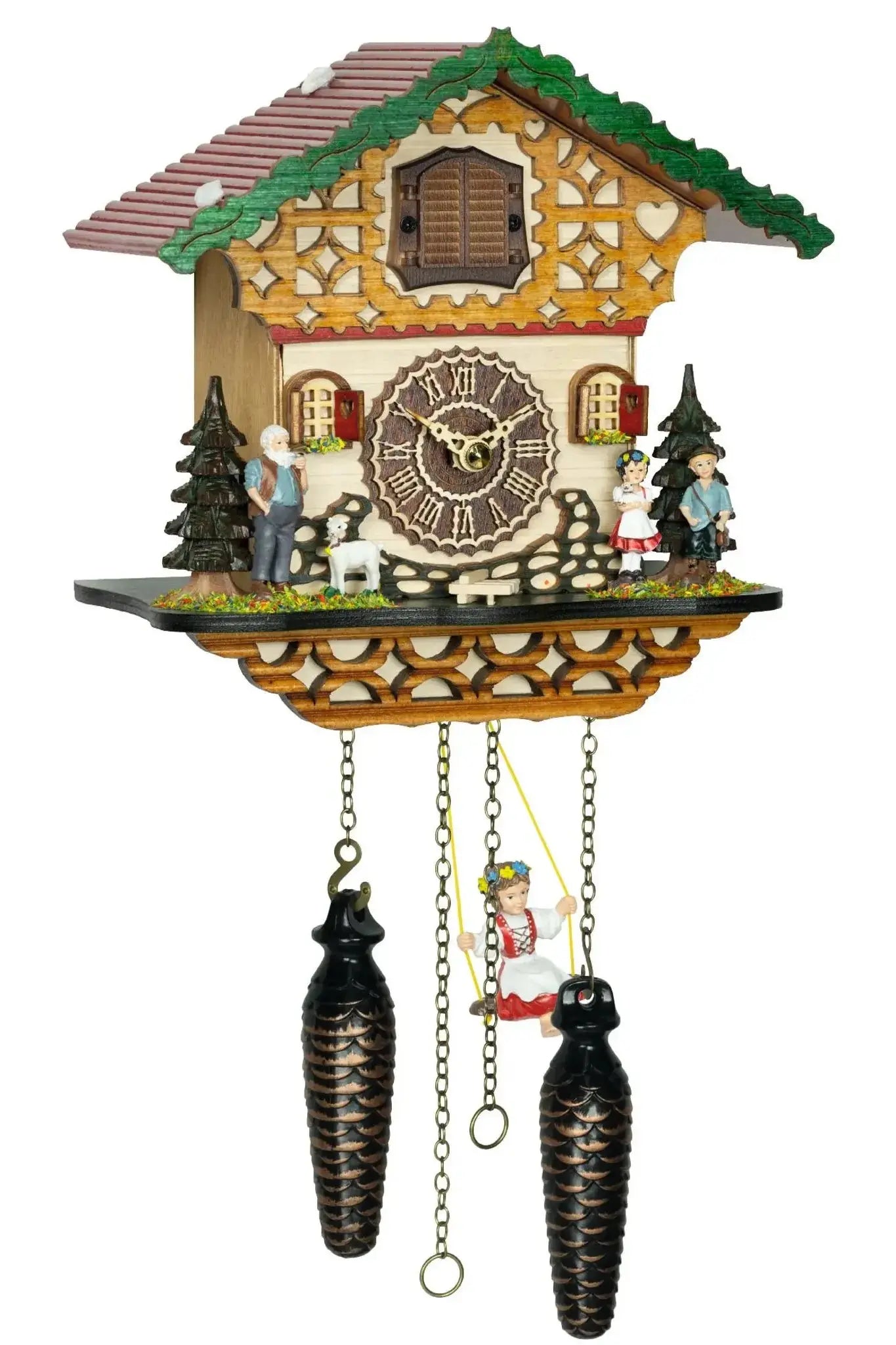 Quartz clock with music Heidi and Peter with rocking Heidi Trenkle