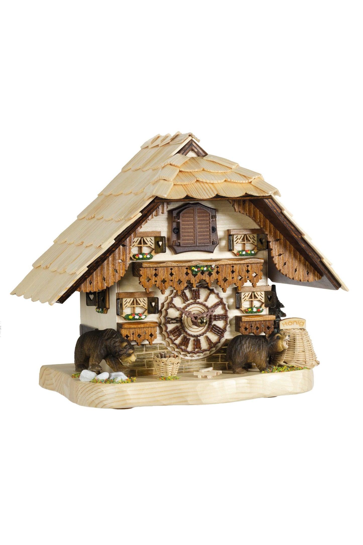 Quartz table clock with bears and music bright