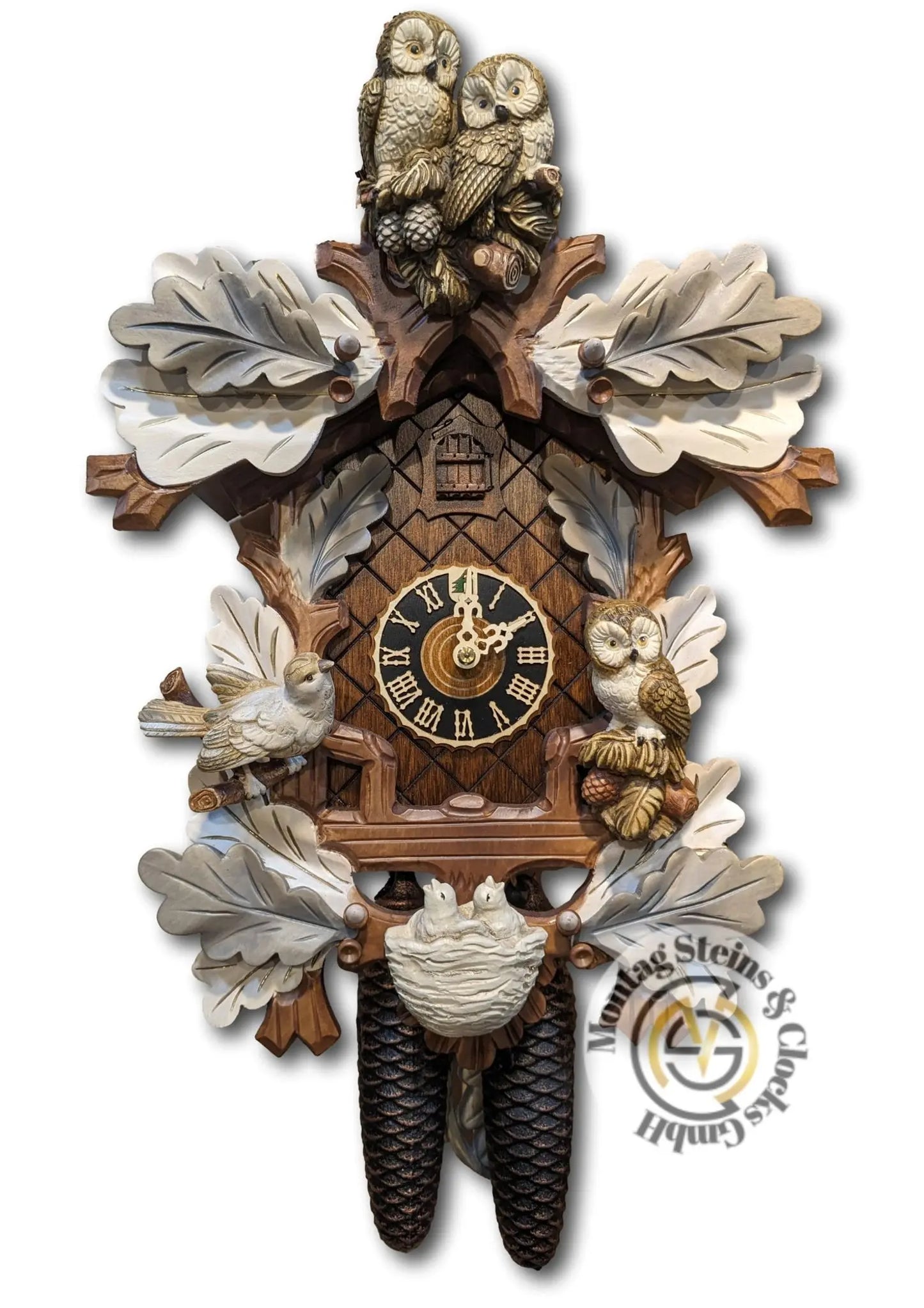 Snow owls cuckoo clock 8 days