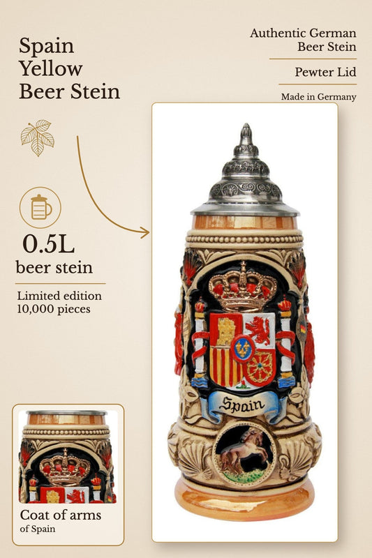 Spain Yellow beer stein – hero