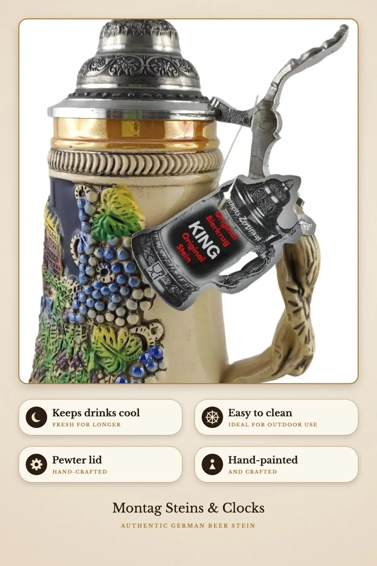 St. Goar 250ml yellow beer stein – detail 2