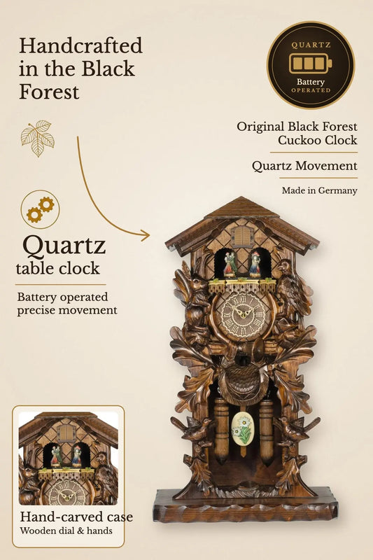 Trenkle quartz table clock 386QMT dark | Montag Steins & Clocks
