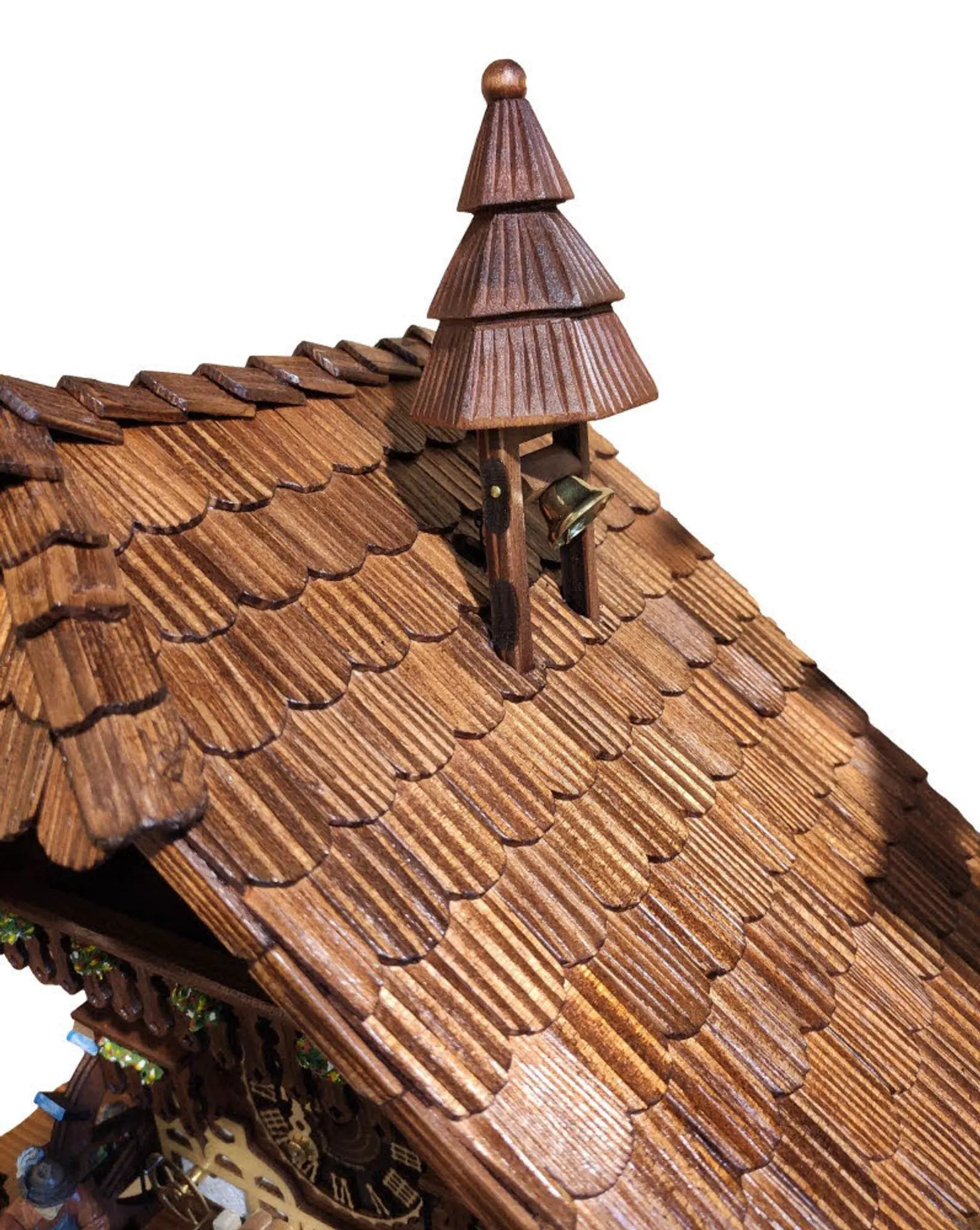 Wood chopper with bell ringer 8-day cuckoo clock with music - Montag Steins & Clocks