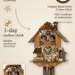 Wood chopper with half-timbered house 1 day cuckoo clock with music – VDS certified | Montag Steins & Clocks