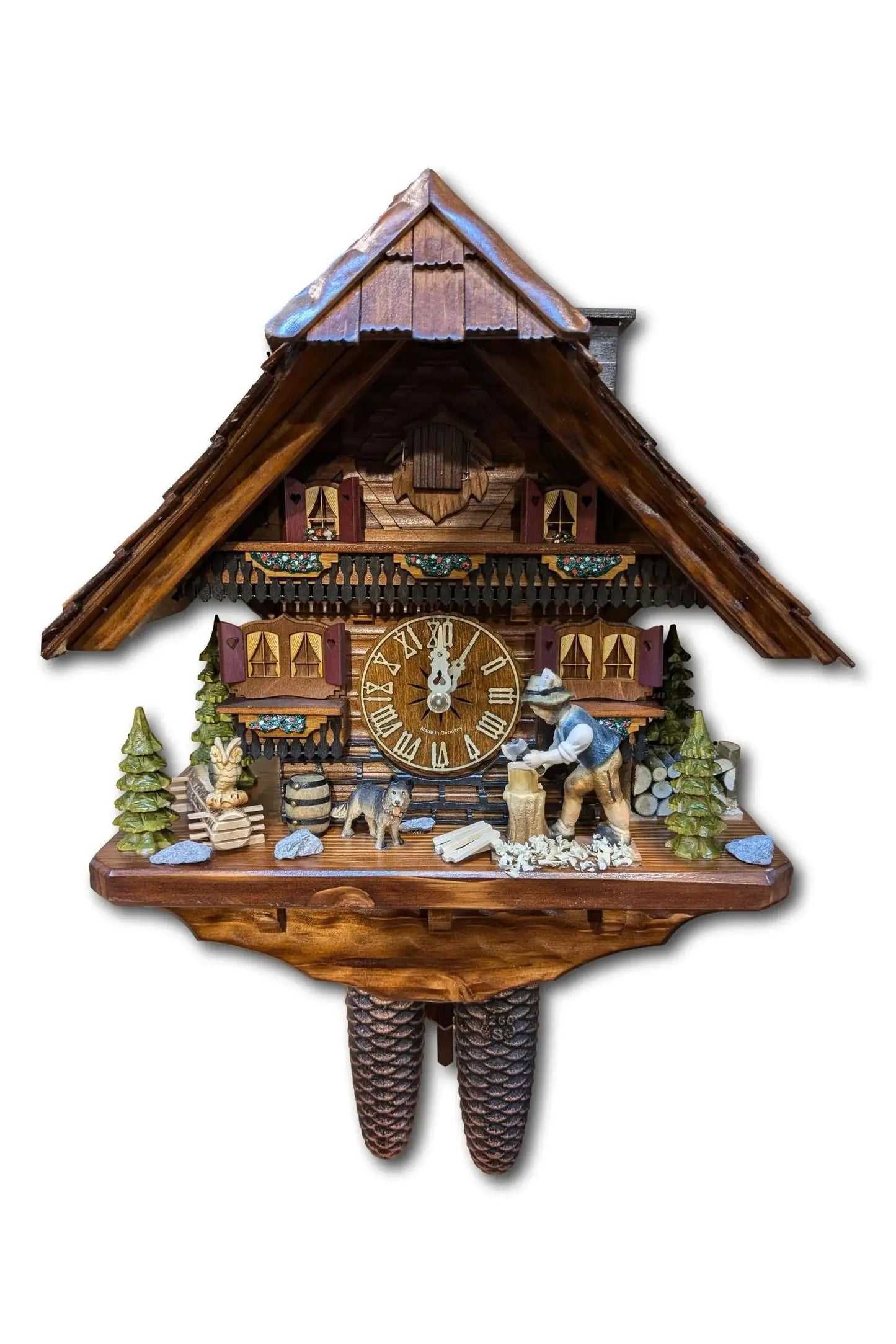 Woodchopper traditional 8 day cuckoo clock - Montag Steins & Clocks