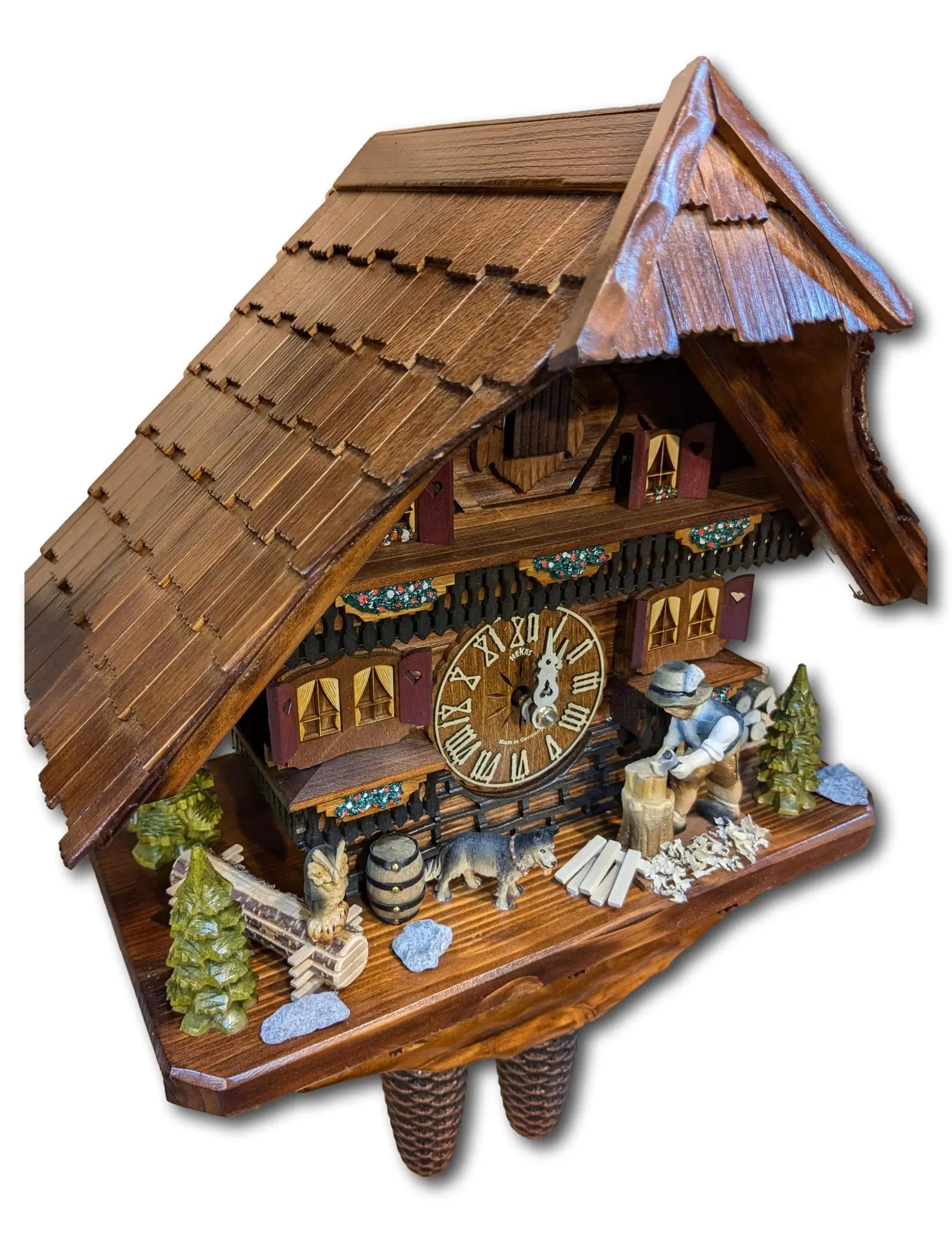 Woodchopper traditional 8 day cuckoo clock Hekas