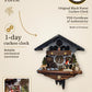 Woodchopper with cat 1 day cuckoo clock – hand-carved, VDS certified | Montag Steins & Clocks