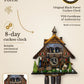 Wooden chopper with half-timbered house and plexiglass, 8-day cuckoo clock with music – VDS certified | Montag Steins & Clocks