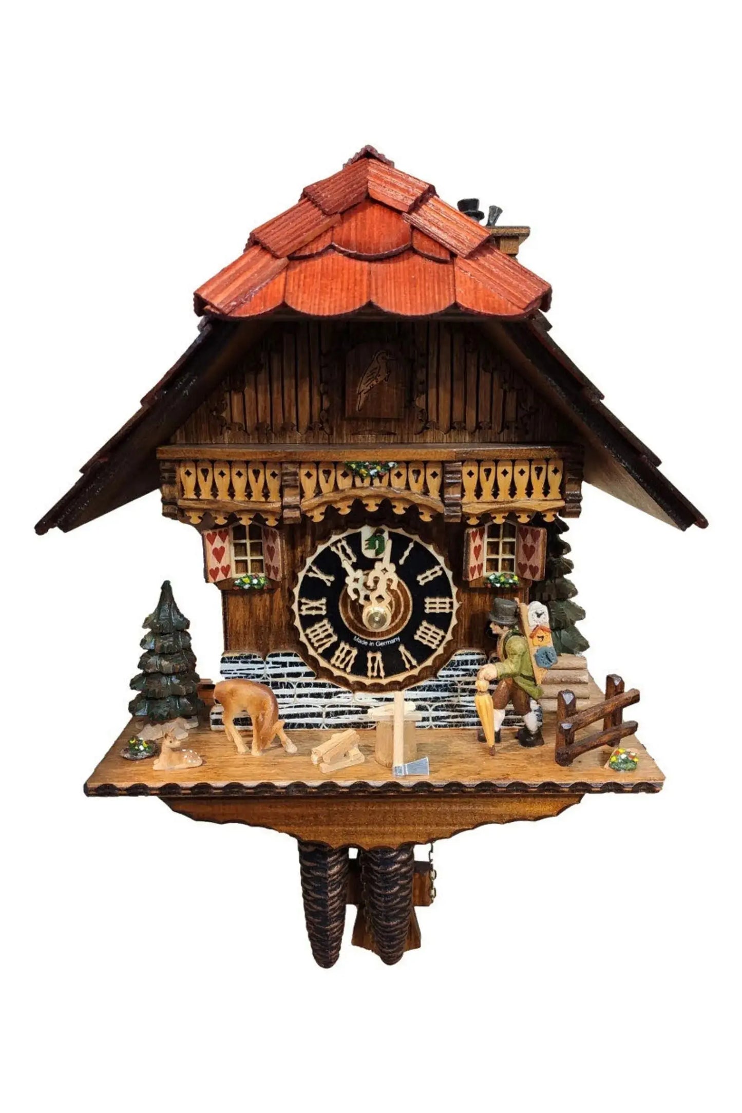 clock pedler & chimney sweeper 1 Day cukoo clock Hoenes