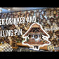 Beer drinker and rolling pin, 1-day clock with music