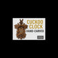 Reloj de cuco de Selva Negra tallado a mano con movimiento de 1 día | Pájaro pavo, búho y hojas de roble | Fabricado en Alemania