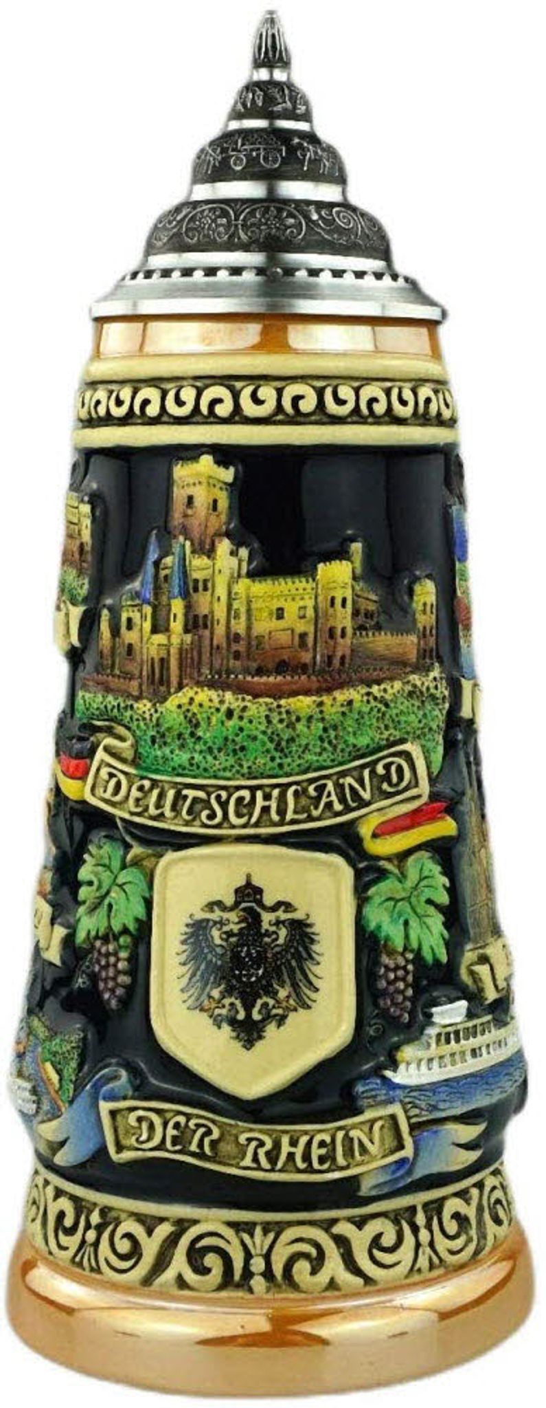Germany Panorama 0,5 L yellow authentic german beer stein
